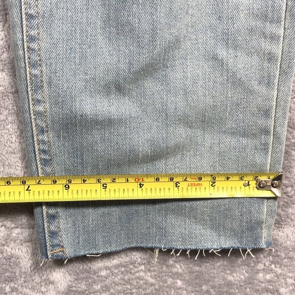 Wild Fable Jeans Womens Sz 0 Light Wash Super High Rise Slim Straight Distressed - Picture 11 of 14